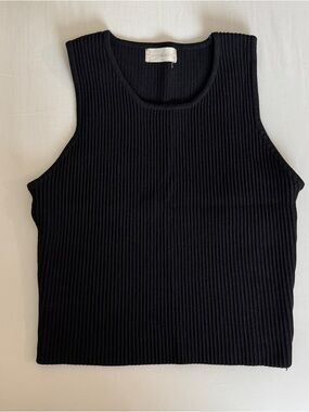 Altar’d State Black Ribbed Tank Top